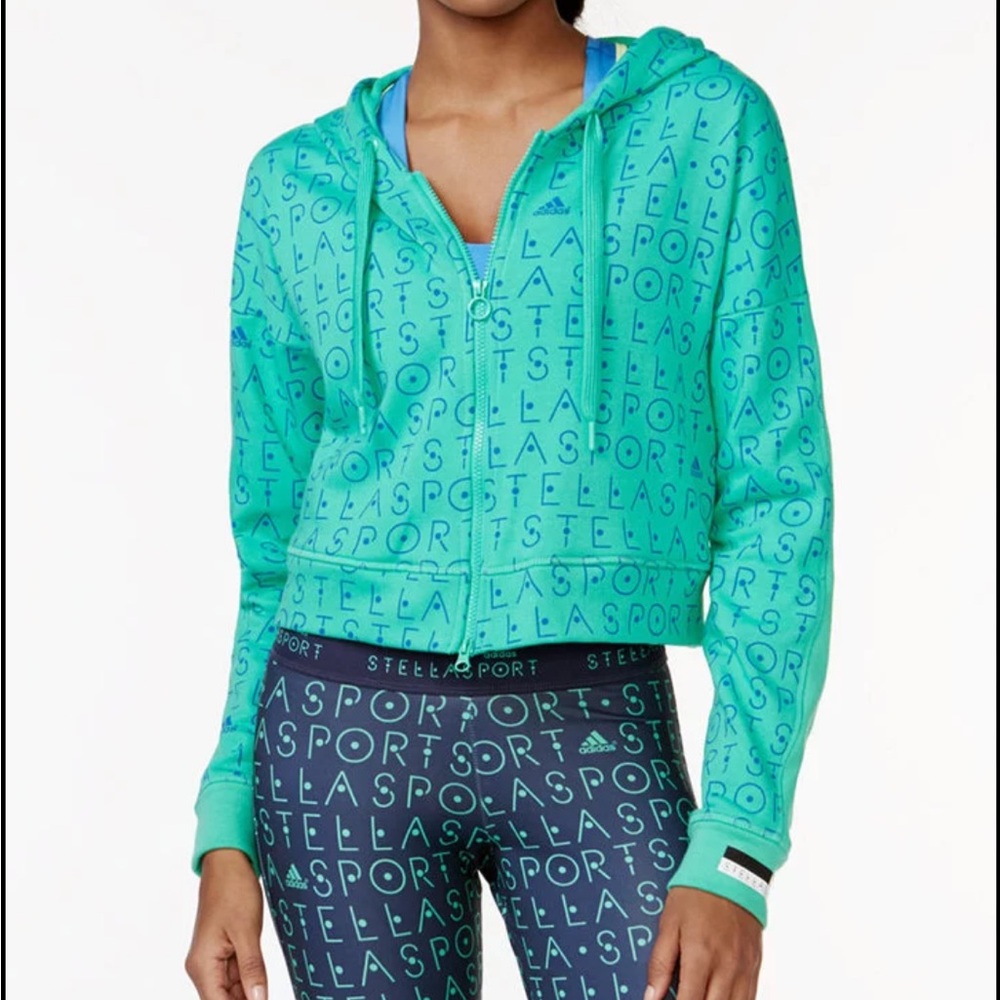 Adidas Stellasport Zippered Cropped Hoodie